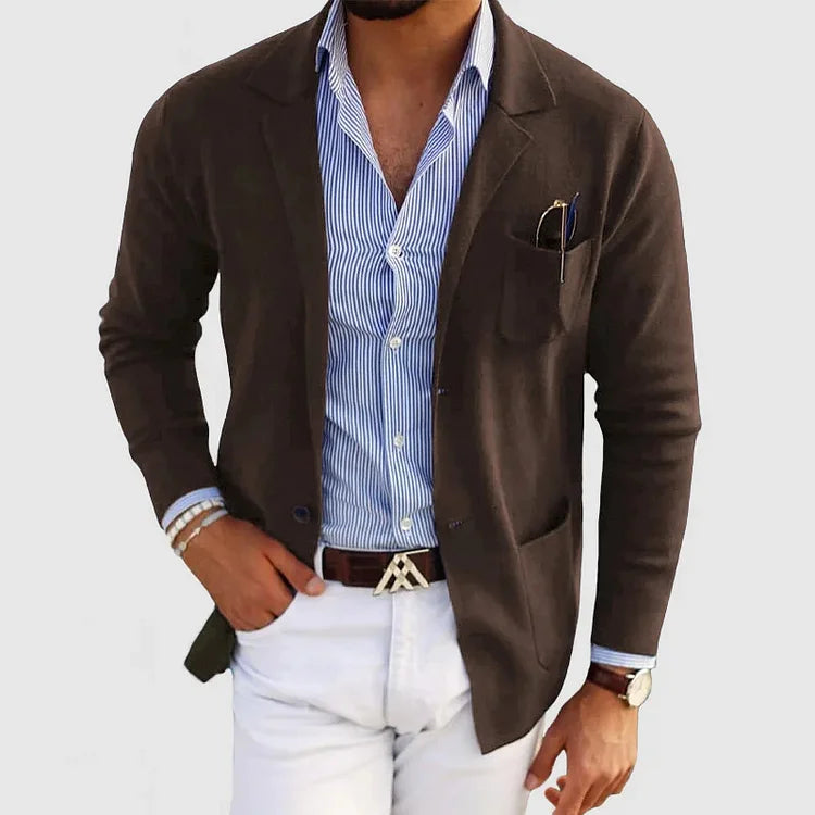 Men's Casual Elegance Blazer with Pockets