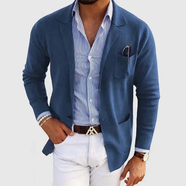 Men's Casual Elegance Blazer with Pockets
