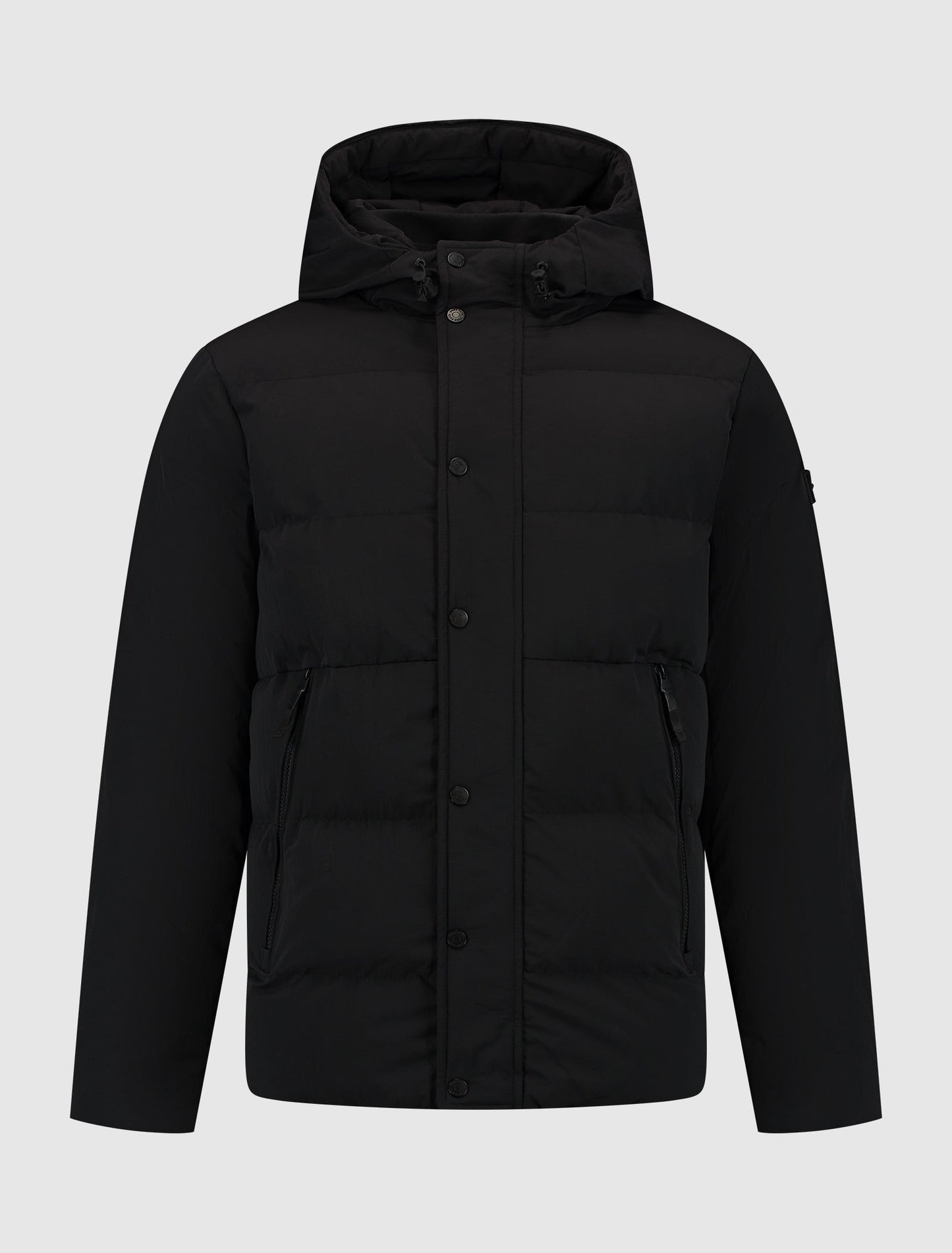 Men's Modern Durable Black Hooded Jacket