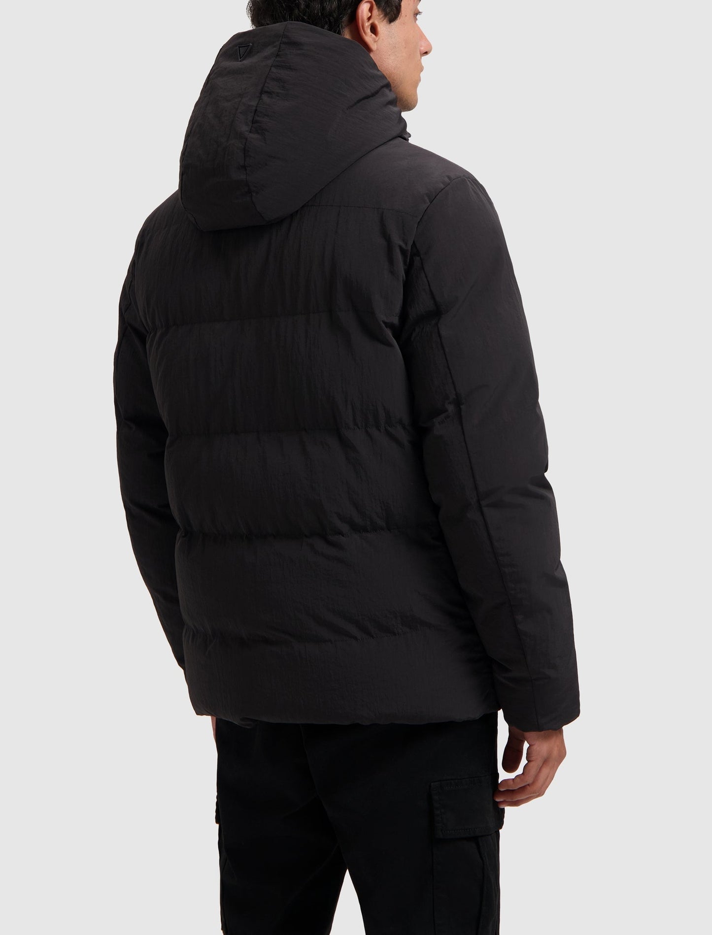 Men's Modern Durable Black Hooded Jacket