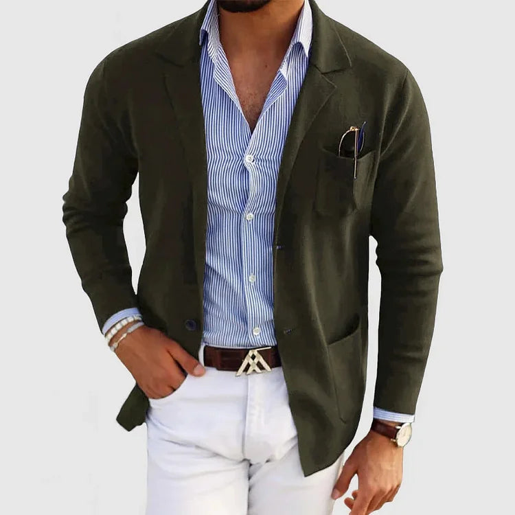 Men's Casual Elegance Blazer with Pockets