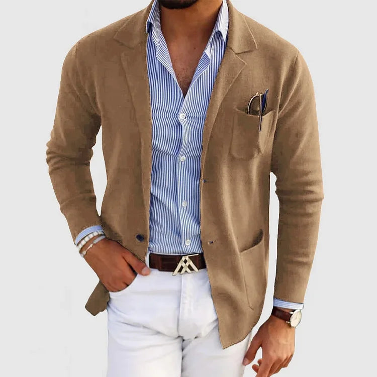 Men's Casual Elegance Blazer with Pockets