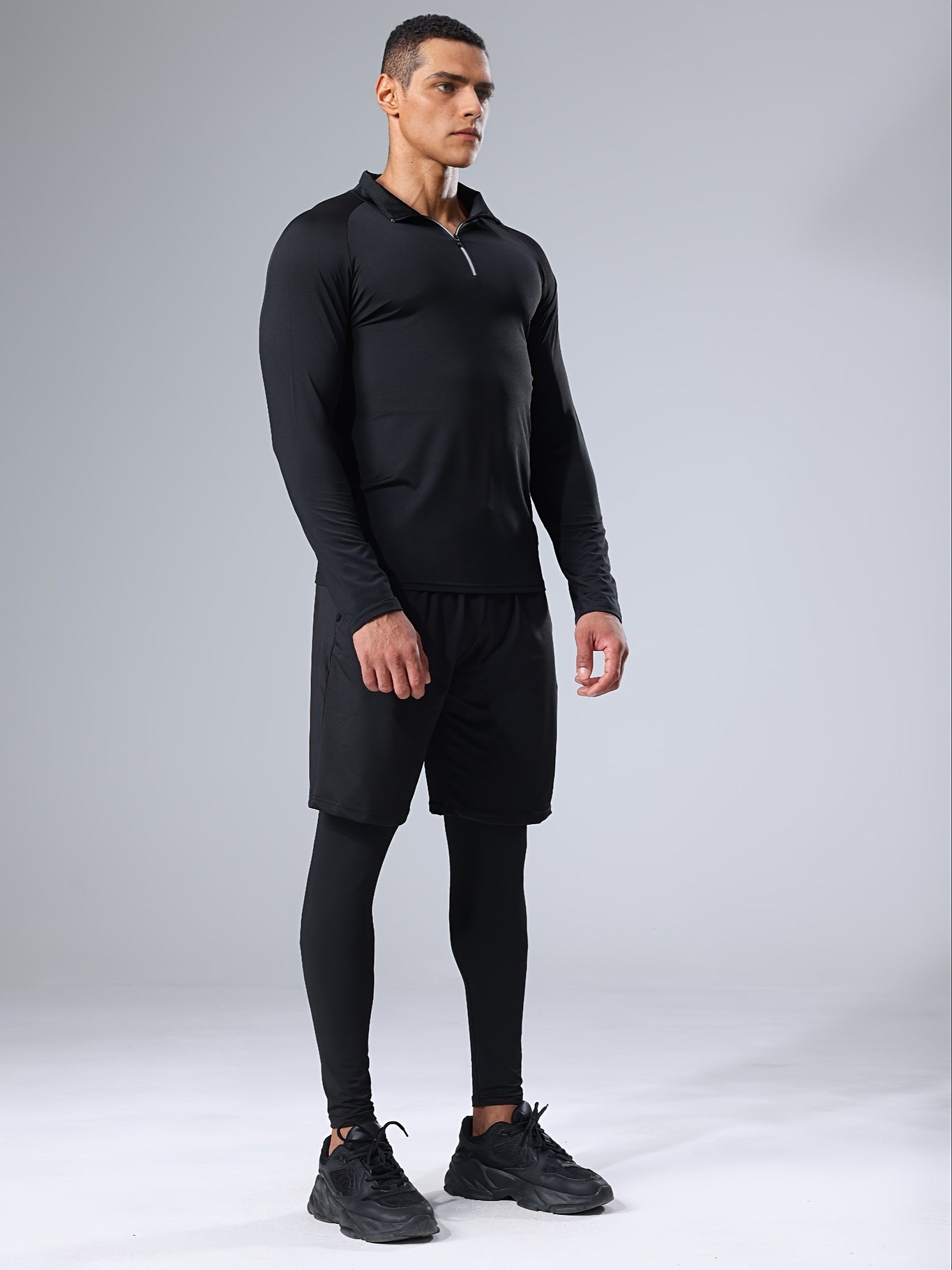 Men's Dynamic Performance Black 3pcs Athletic Set