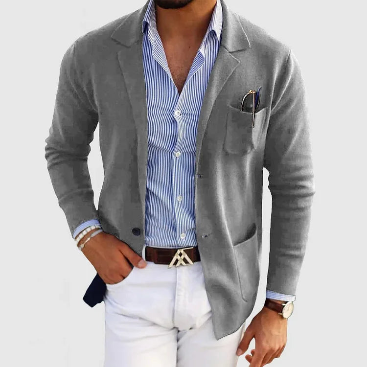 Men's Casual Elegance Blazer with Pockets