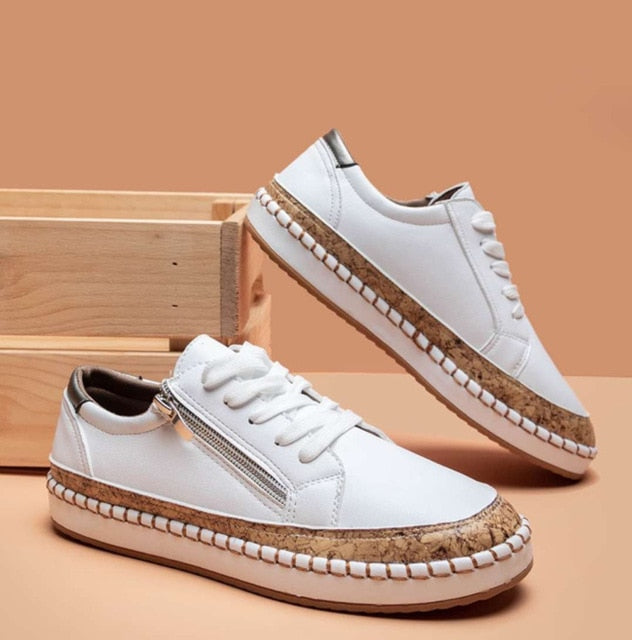 Women's Floral Print Lace Up Sneakers