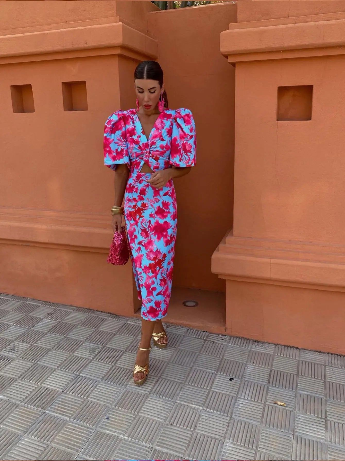 Fitted Puff Sleeve Women’s Summer Dress