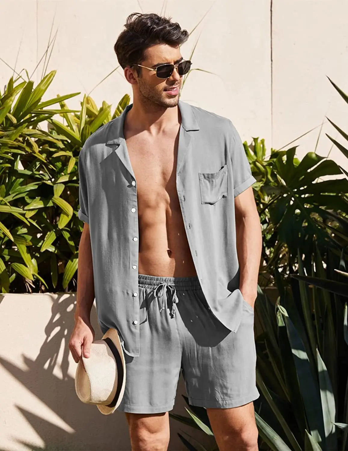 Coastal Breeze Men’s Linen Shirt Set