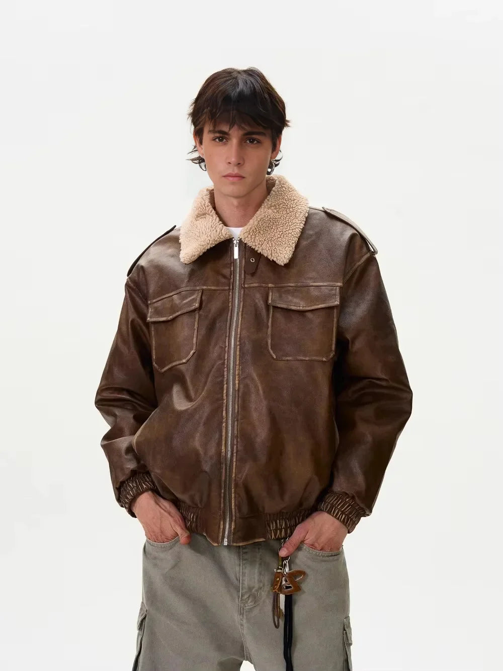 Men's Timeless Bold Vintage Zip Up Jacket
