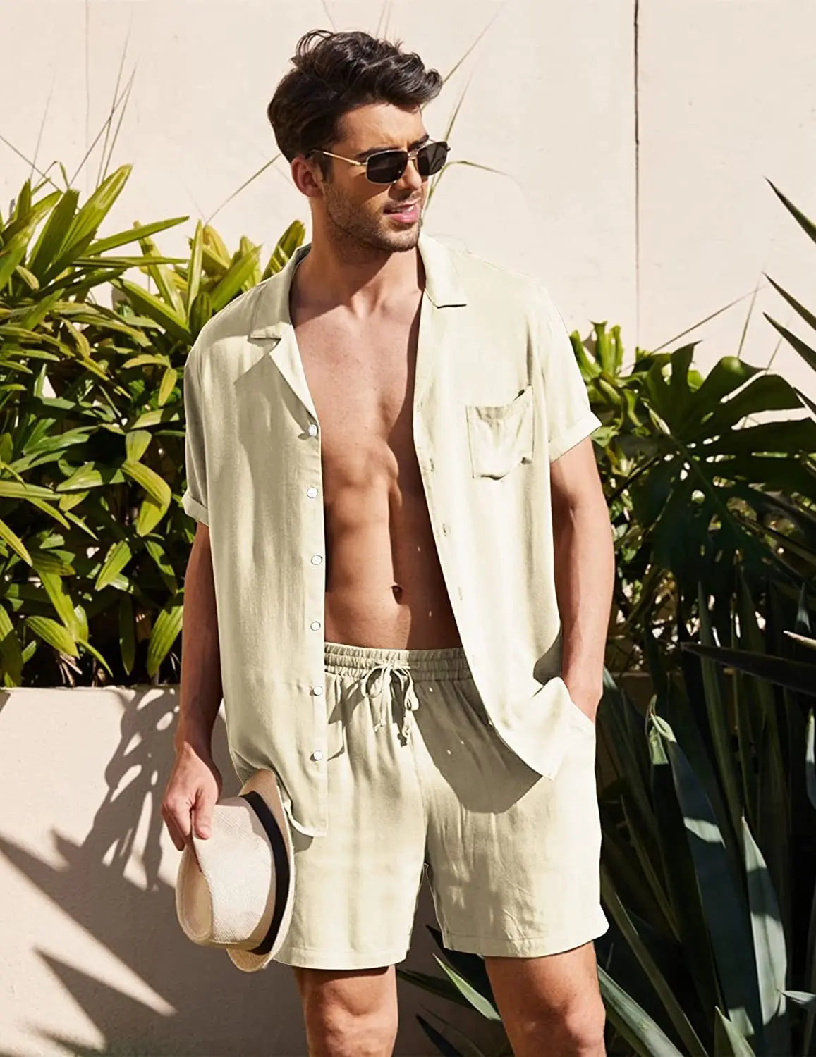 Coastal Breeze Men’s Linen Shirt Set