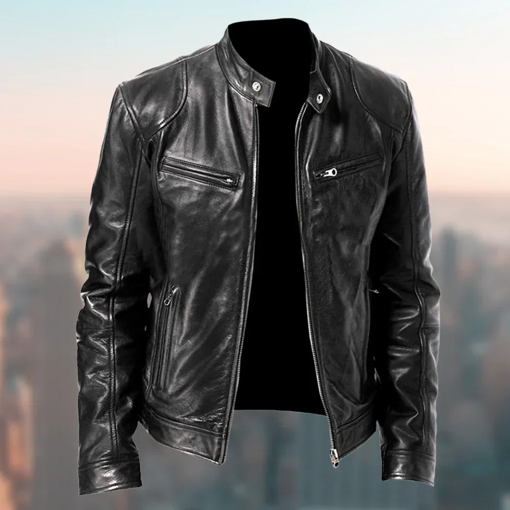 Men's Rugged High Quality Classic Biker Jacket