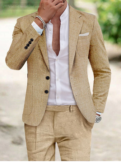 Men's Sophisticated Modern Tailored Linen Suit