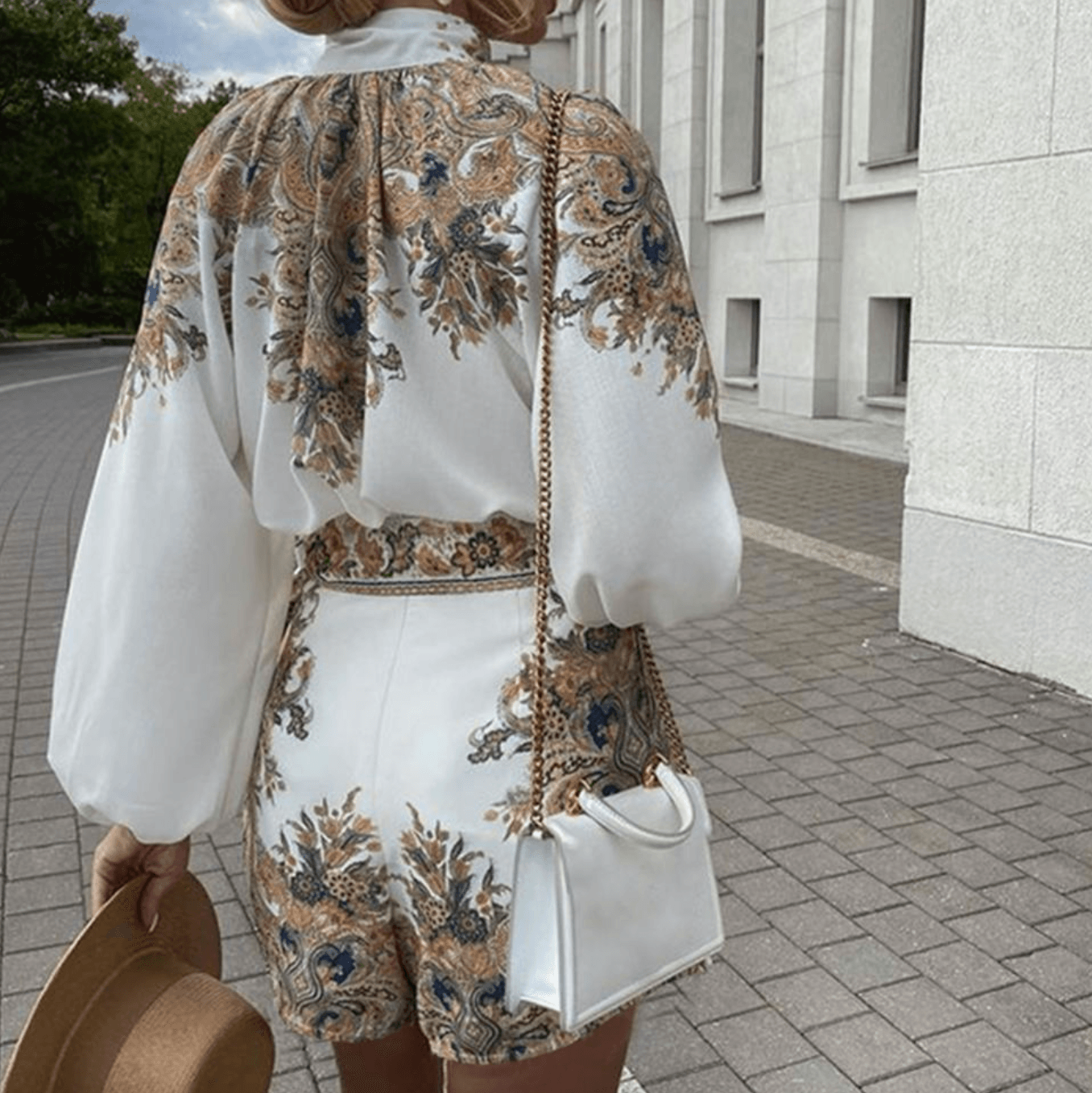 Elegant Women's Chic Print Short Set