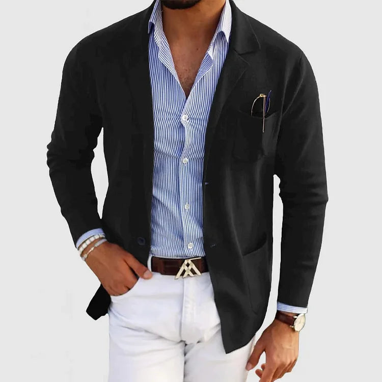 Men's Casual Elegance Blazer with Pockets