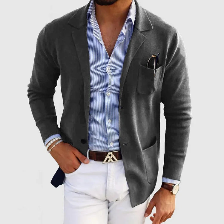Men's Casual Elegance Blazer with Pockets