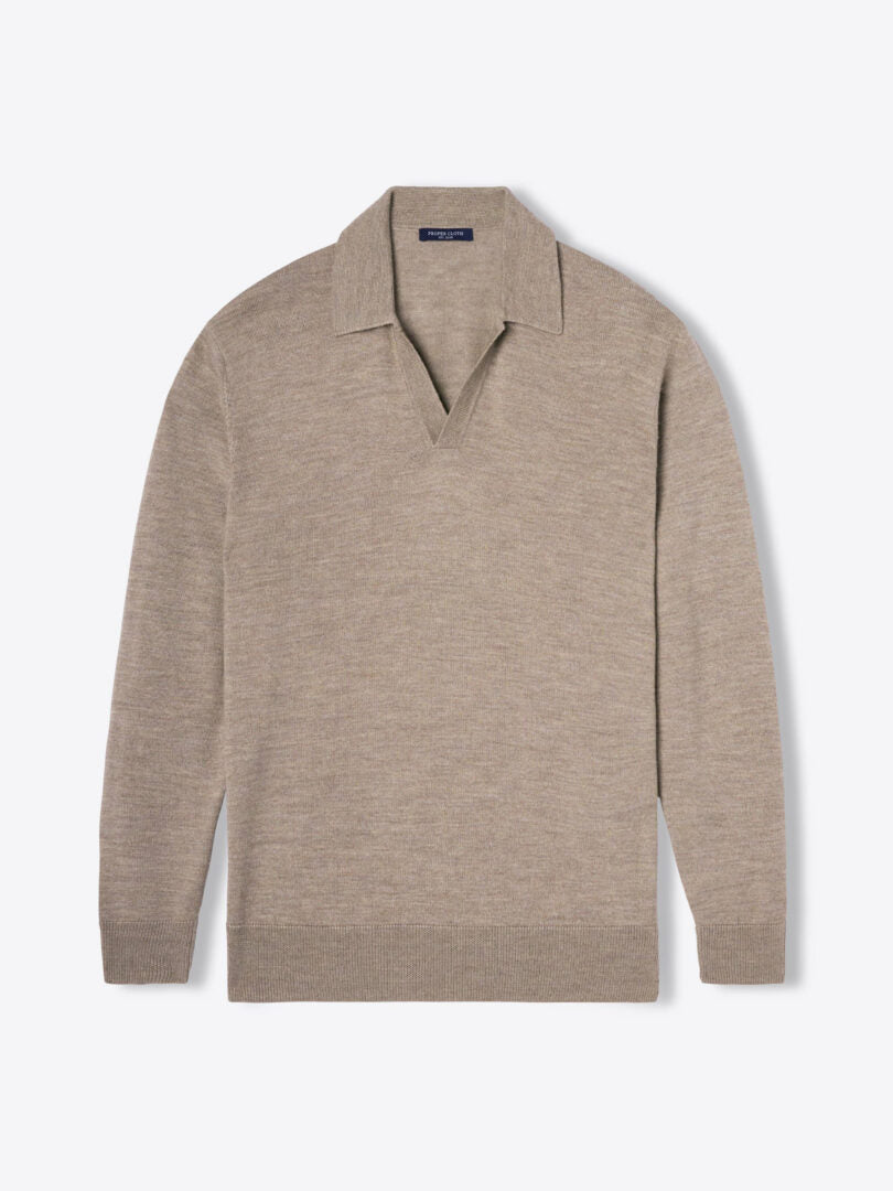 Long Sleeve V Collar Men's Polo Shirt