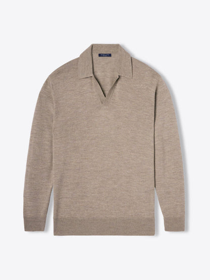 Long Sleeve V Collar Men's Polo Shirt