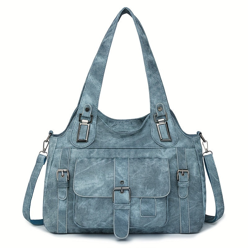 Women's Vintage Faux Leather Tote Bag