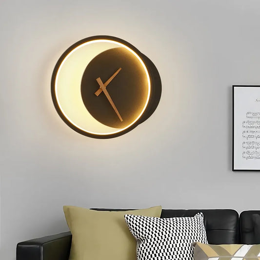 Modern Classic Minimalist LED Wall Clock Lamp