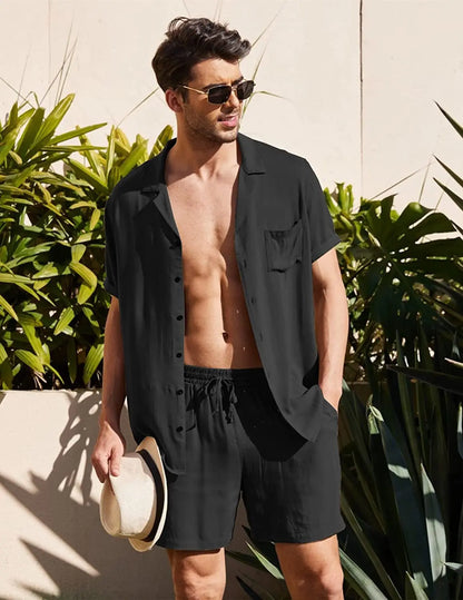 Coastal Breeze Men’s Linen Shirt Set