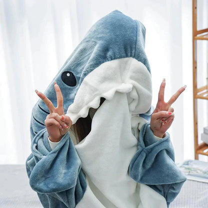 Soft Wide Fit Shark Design Onesie Outfit