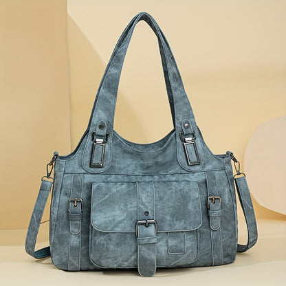 Women's Vintage Faux Leather Tote Bag