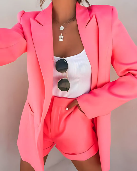 Ladies Summer Blazer and Shorts Set