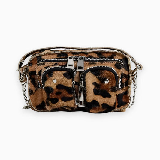 Ladies Leopard Skin Leather Shoulder Bag